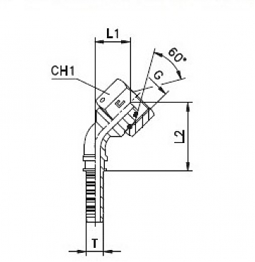 BSP 5/8"-14/45-08 DN12 (С) штифт. гайка (O-RING)