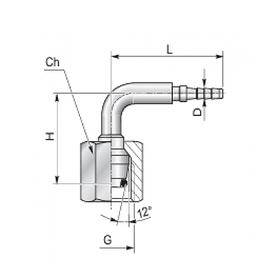Фитинг М10х1,0/90 DKOLL DN4