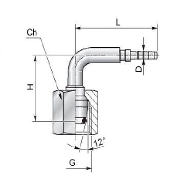 Фитинг М14х1,5/90 DKOL DN2