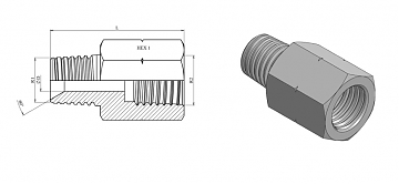 Адаптер NPT 1/2"-1" (Ш-ВНР)