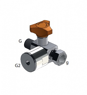 Кран для манометра ES180 тройник R1/4"-G1/2"(внутр.)-G1/4"(внутр. под манометр) оцинкованный