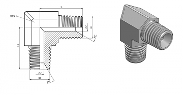Адаптер 90° NPT 2"-2" (Ш-Ш)