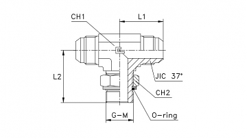 ТРОЙНИК ВВЕРТНОЙ РЕГУЛИРУЕМЫЙ ПО ЦЕНТРУ MALE JIC 37° (Ш - BSPP ВРШ -Ш)