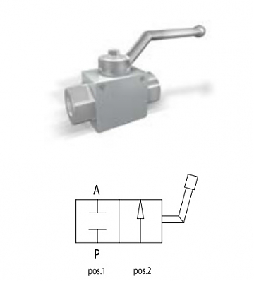 Кран двухходовой  BSPP 2'' 350 bar