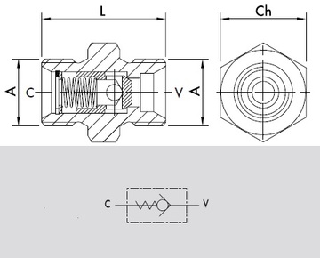 Клапан обратный VU MM 1.1/2" 6Bar